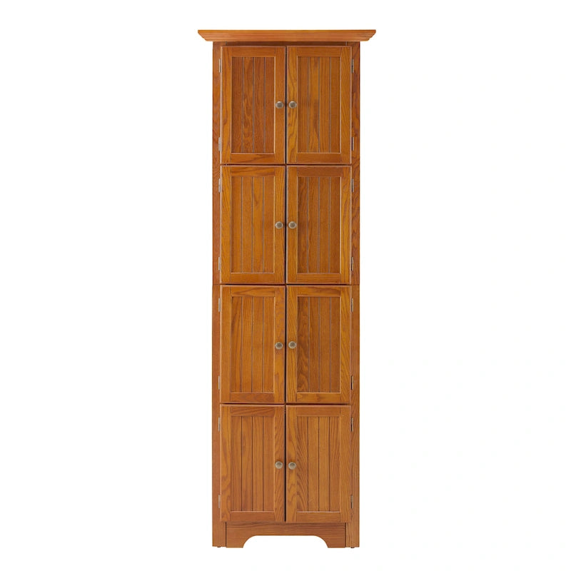 Meuble de rangement de cuisine d'angle à 4 niveaux de 72 po avec 8 portes, armoire haute, armoire d'angle, étagères réglables, armoire de bibliothèque