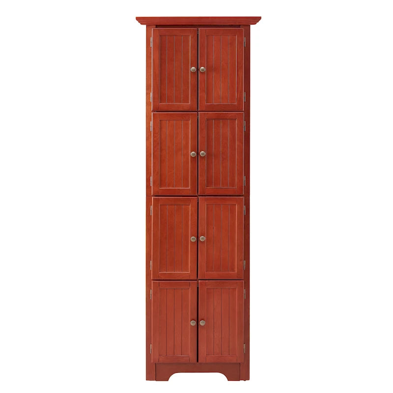 Meuble de rangement de cuisine d'angle à 4 niveaux de 72 po avec 8 portes, armoire haute, armoire d'angle, étagères réglables, armoire de bibliothèque