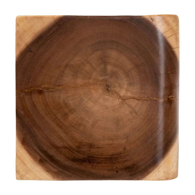 Table d'appoint en bois de Suar sculptée à la main - Table d'appoint sculpturale ondulée, style bohème moderne pour salon ou chambre.