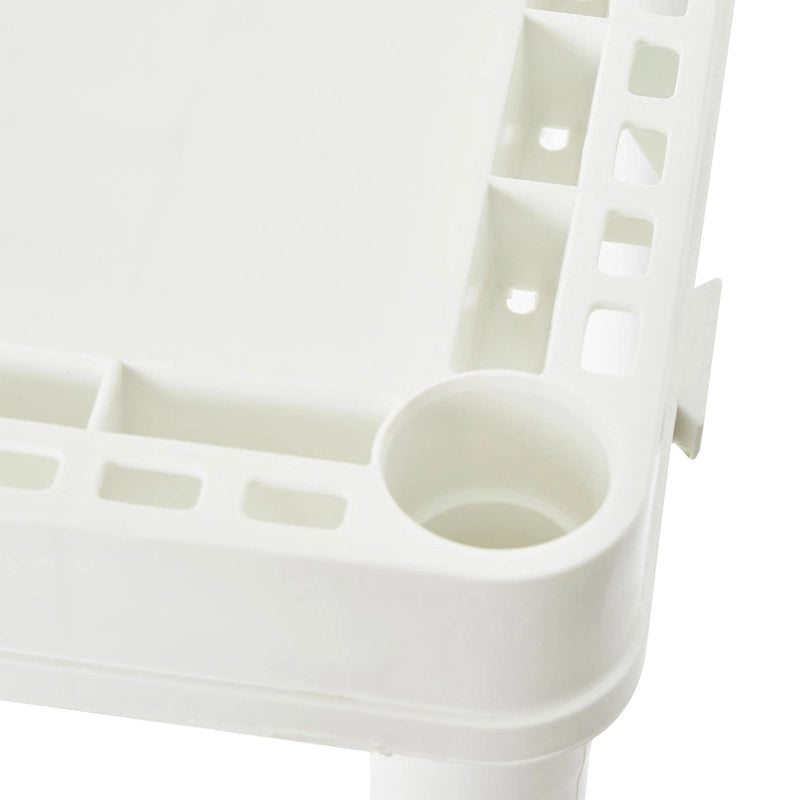 Étagère 4 tablettes fixes, légère, pour rangement domestique, blanche - 1 paquet