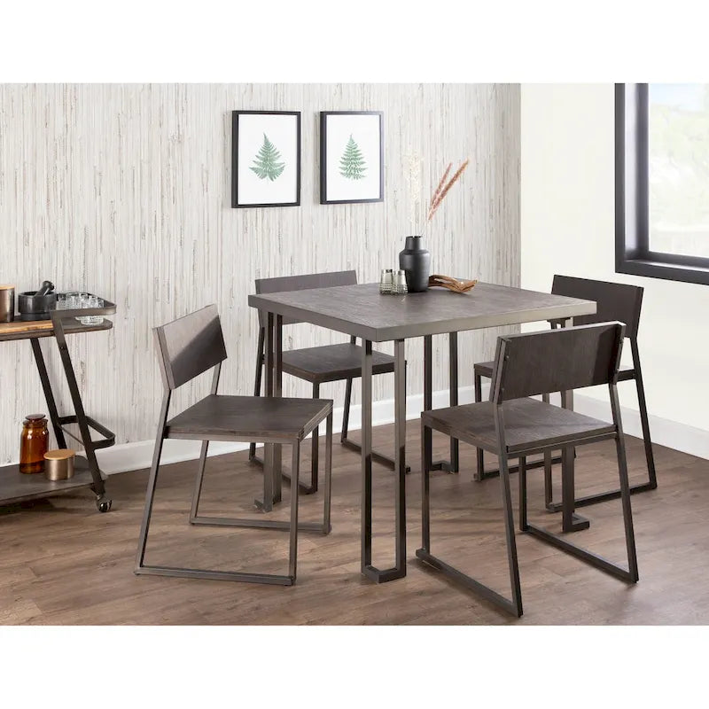 Table de dînette industrielle en bois et métal