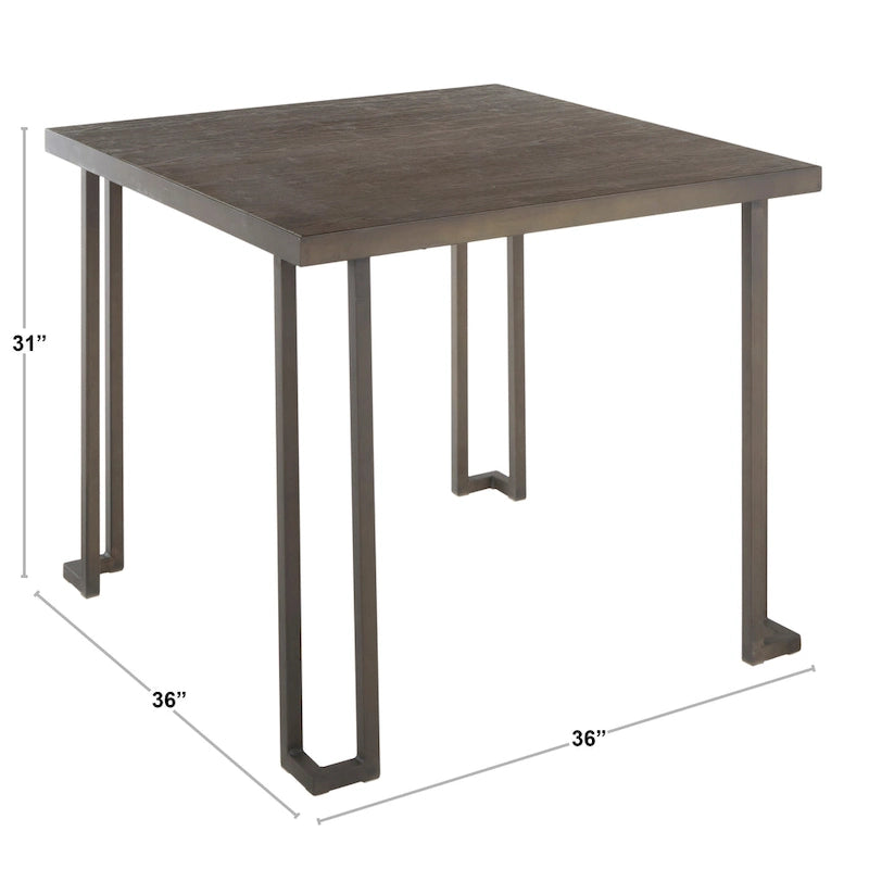 Table de dînette industrielle en bois et métal