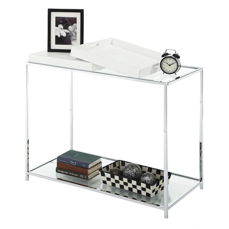 Console avec étagère et plateaux amovibles