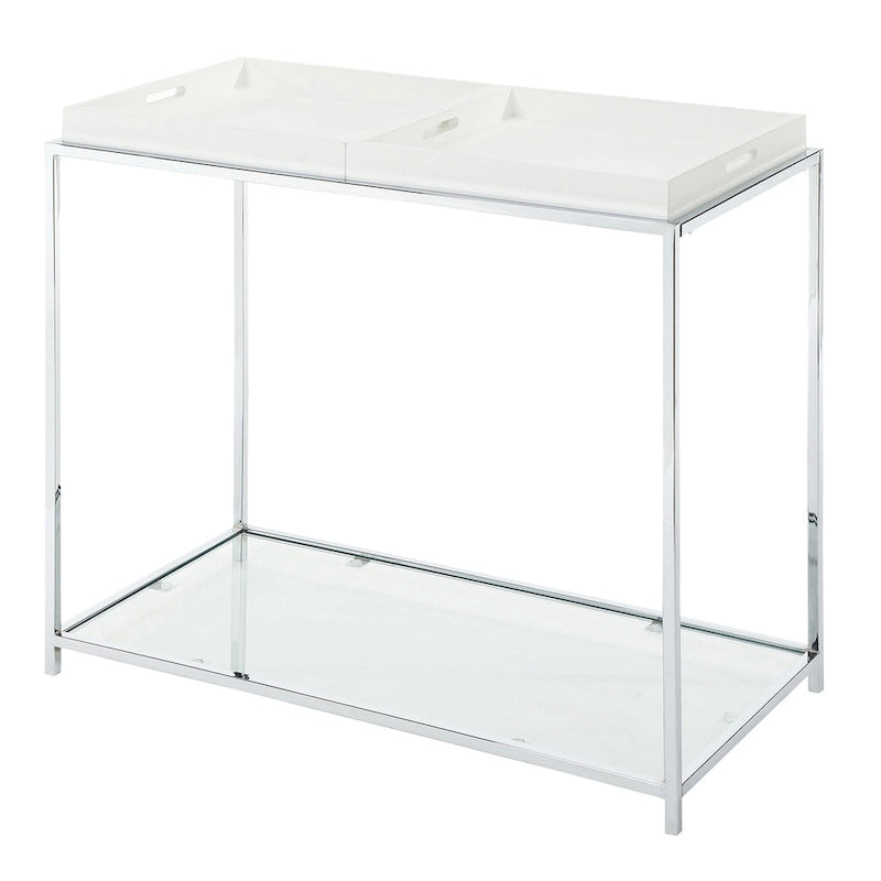 Console avec étagère et plateaux amovibles