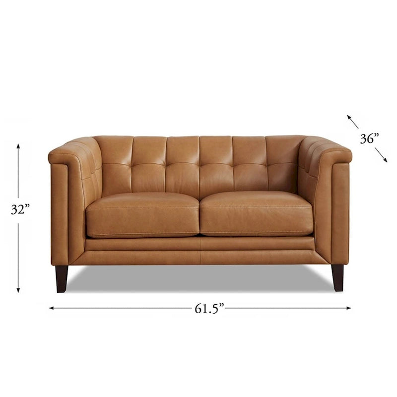 Ensemble canapé, causeuse et fauteuil en cuir pleine fleur avec plumes, mousse à mémoire de forme et ressorts