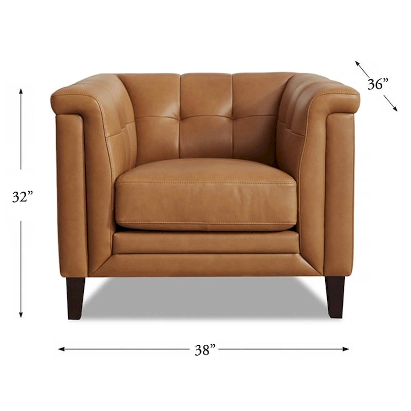 Ensemble canapé, causeuse et fauteuil en cuir pleine fleur avec plumes, mousse à mémoire de forme et ressorts