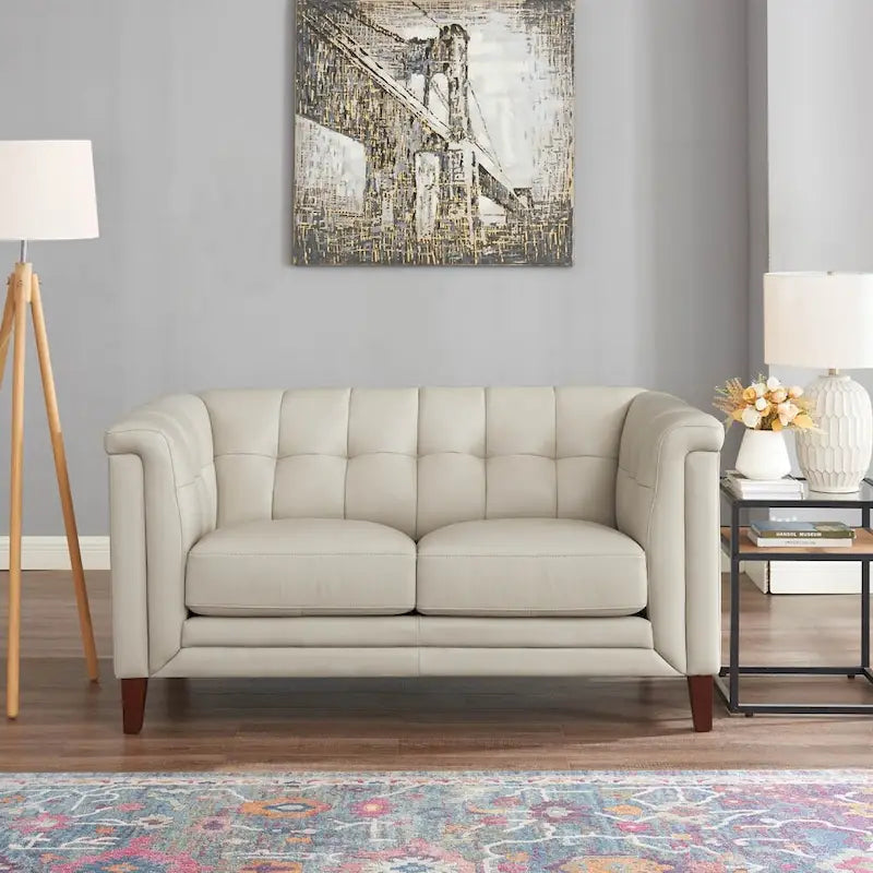 Ensemble canapé, causeuse et fauteuil en cuir pleine fleur avec plumes, mousse à mémoire de forme et ressorts