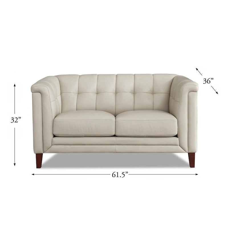 Ensemble canapé, causeuse et fauteuil en cuir pleine fleur avec plumes, mousse à mémoire de forme et ressorts