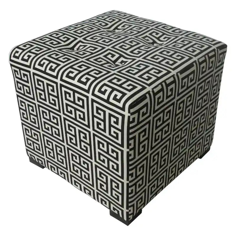 Pouf carré capitonné 4 boutons