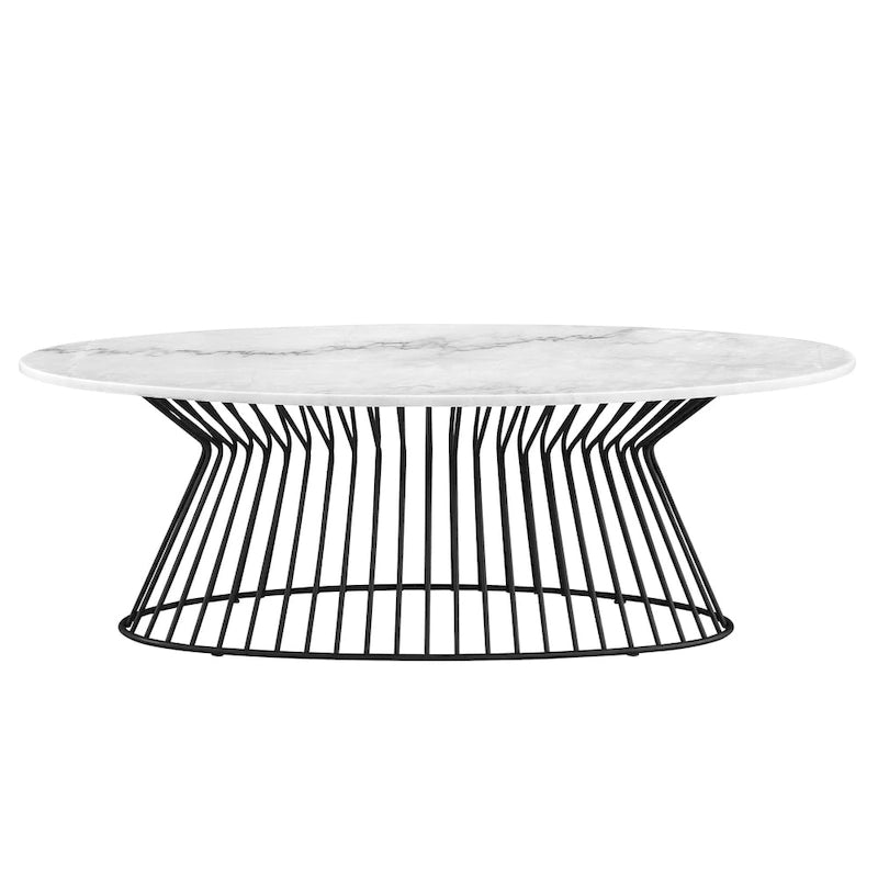 Table basse noire et blanche
