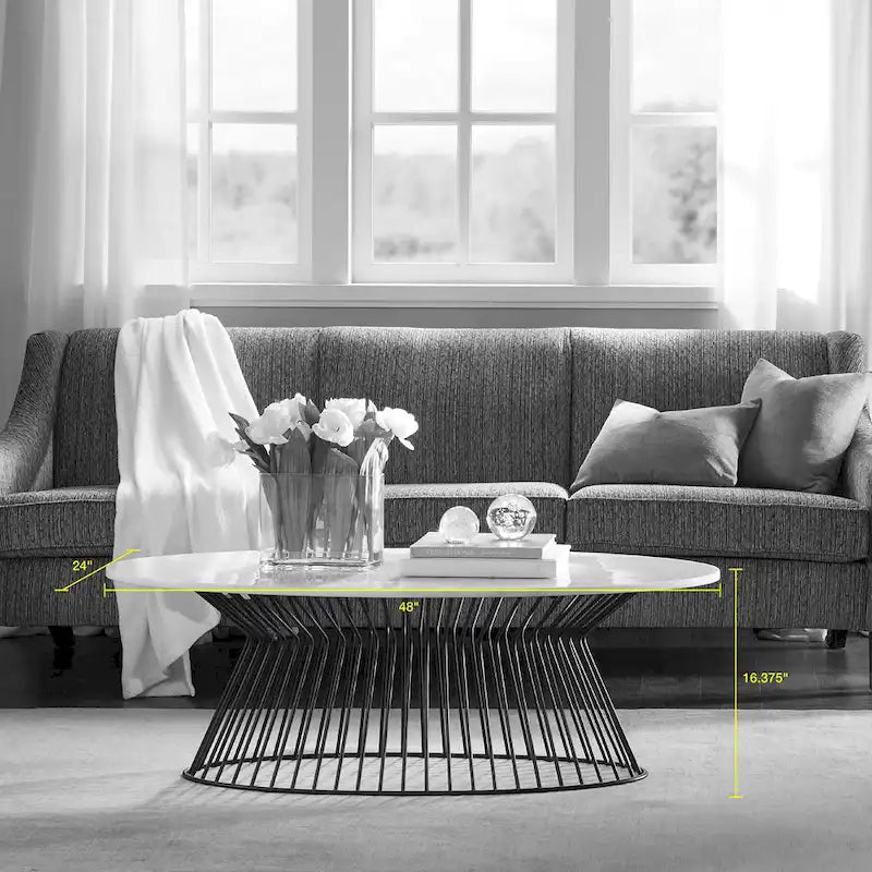 Table basse noire et blanche