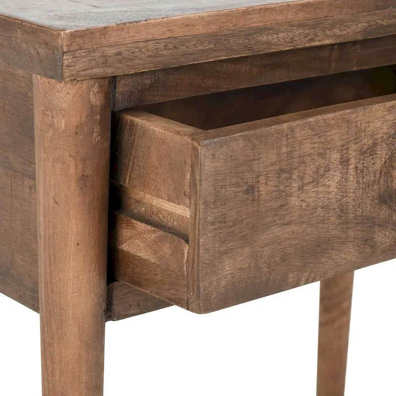 Table d'appoint à 1 tiroir marron
