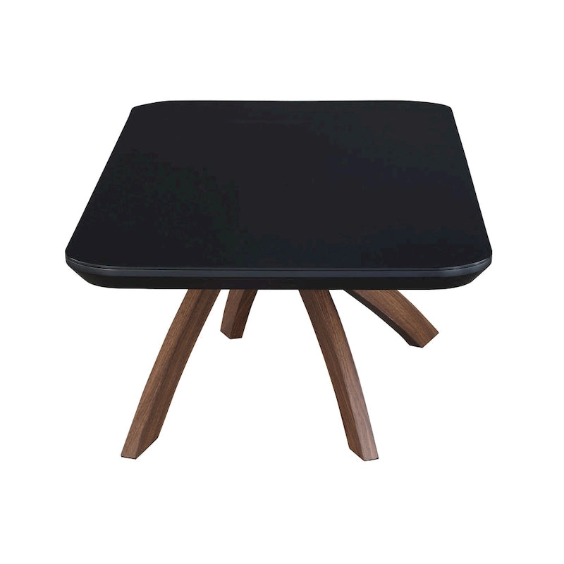 Table basse rectangulaire en verre noir