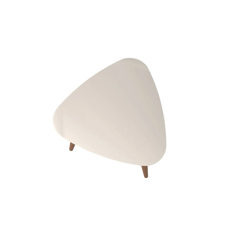 Table d'appoint haute triangulaire avec pieds en bois évasés (19,88)