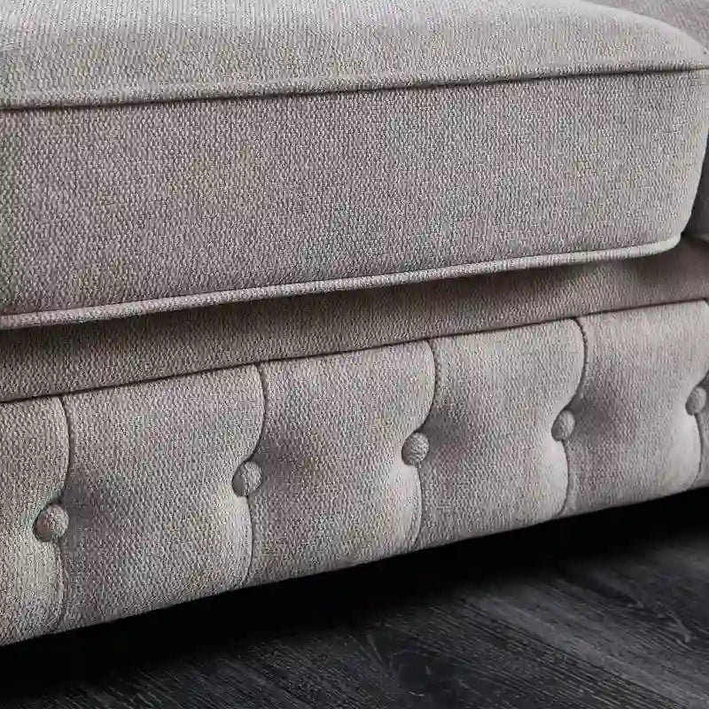 Canapé Chesterfield en tissu de lin