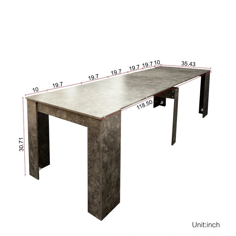 Table à manger extensible multifonctionnelle en bois