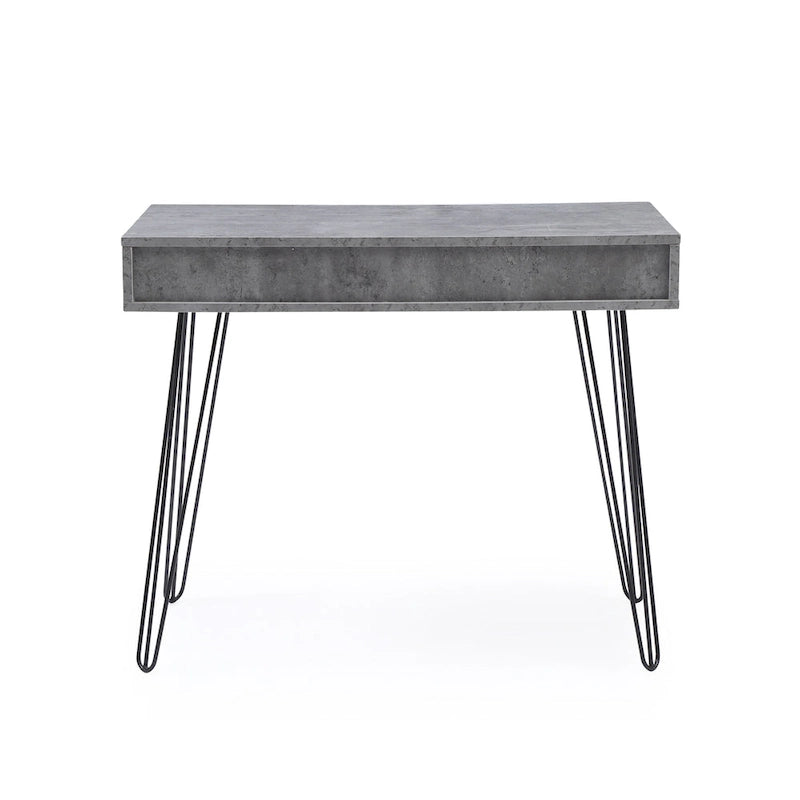 Bureau de télétravail moderne du milieu du siècle à 2 tiroirs gris