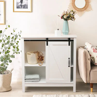 Meuble de rangement de salle de bain en bois MDF blanc style ferme