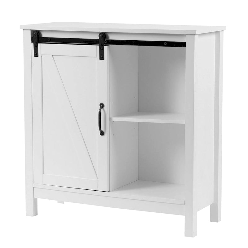 Meuble de rangement de salle de bain en bois MDF blanc style ferme