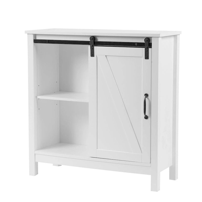 Meuble de rangement de salle de bain en bois MDF blanc style ferme