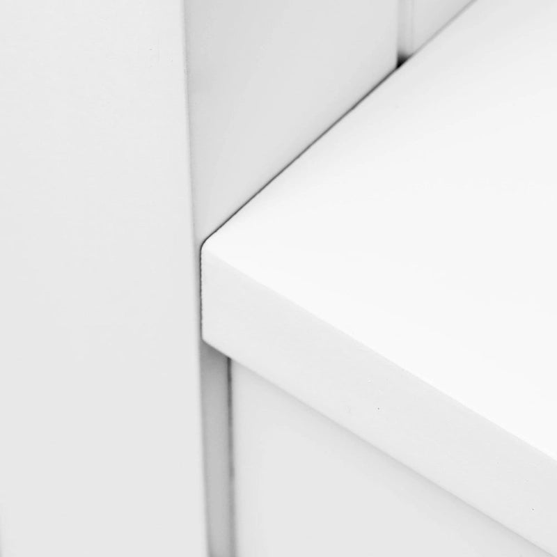 Meuble de rangement de salle de bain en bois MDF blanc style ferme