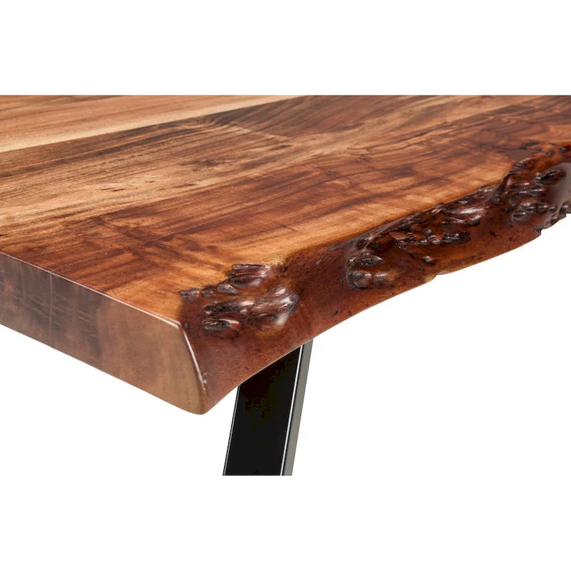 Table basse rectangulaire Live Edge en acacia naturel