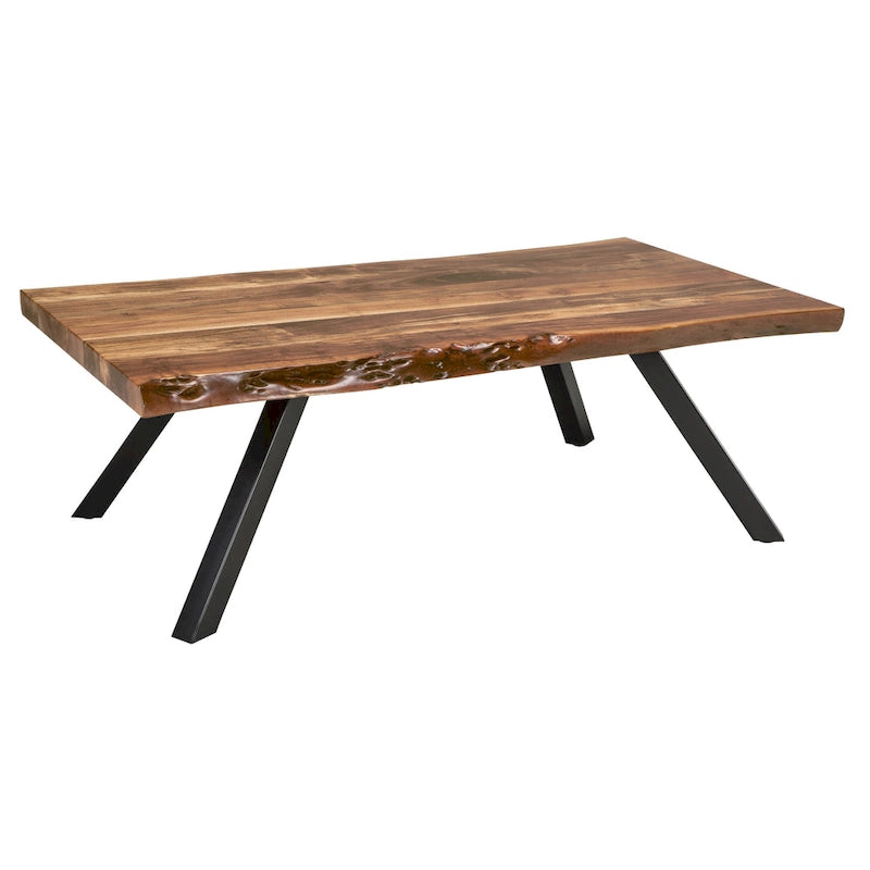 Table basse rectangulaire Live Edge en acacia naturel