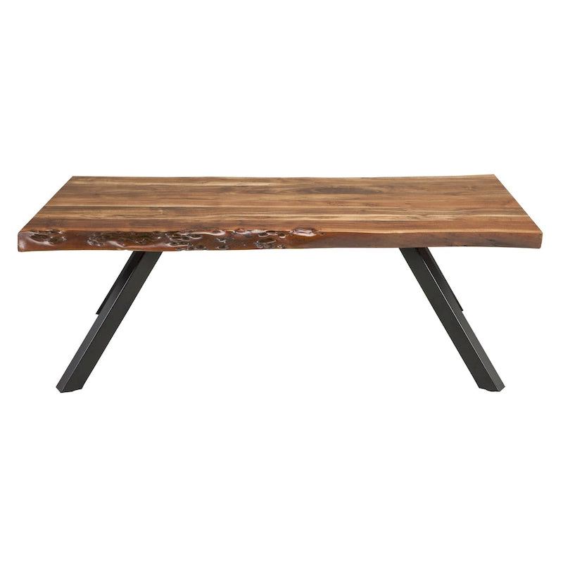 Table basse rectangulaire Live Edge en acacia naturel