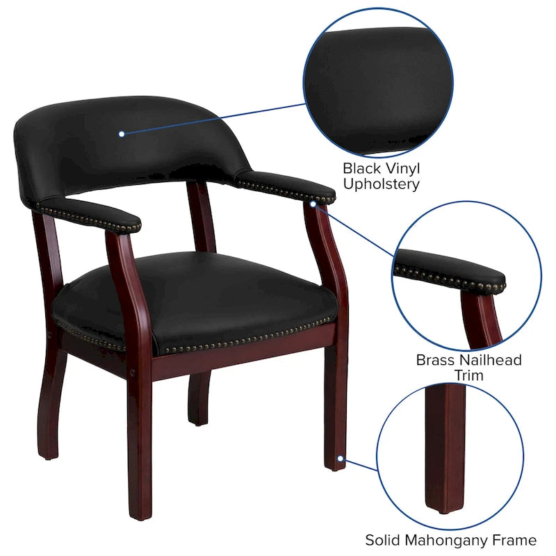 Chaise de conférence avec bande cloutée décorative
