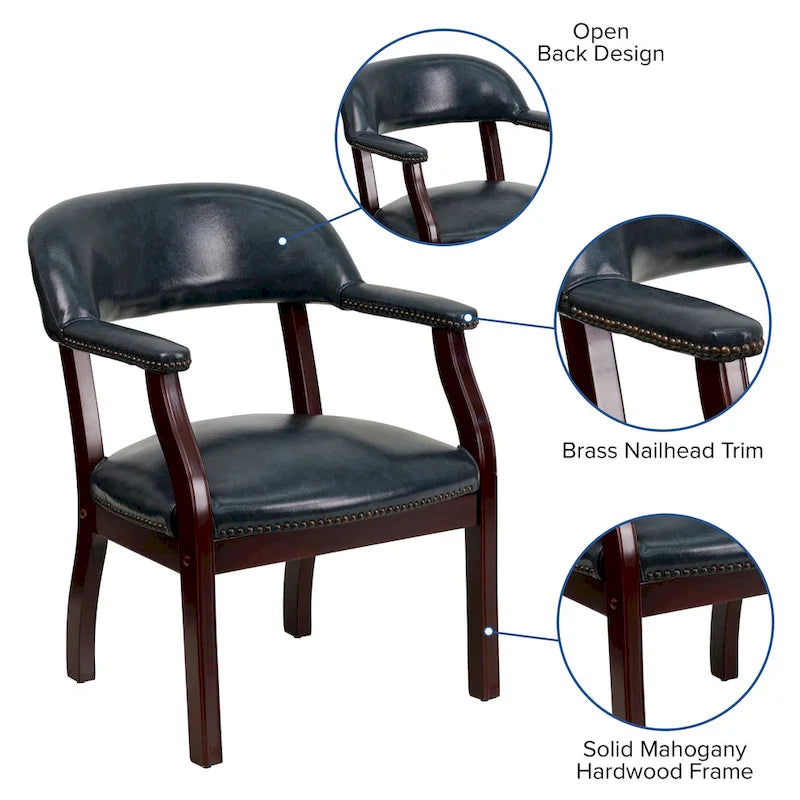 Chaise de conférence avec bande cloutée décorative