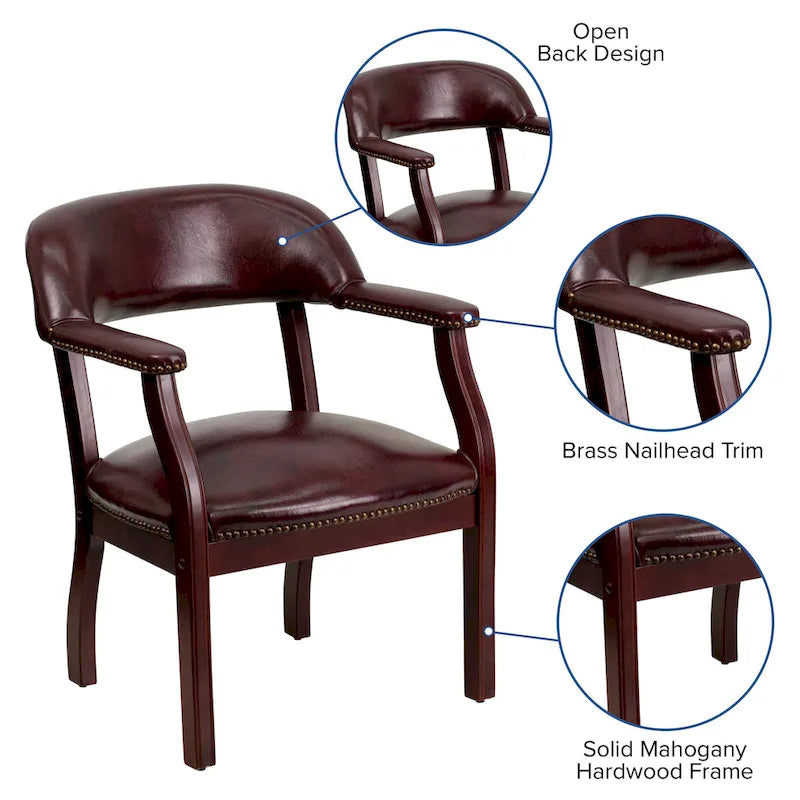 Chaise de conférence avec bande cloutée décorative