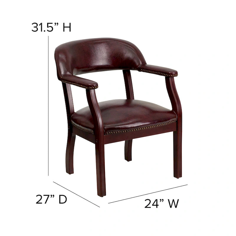 Chaise de conférence avec bande cloutée décorative