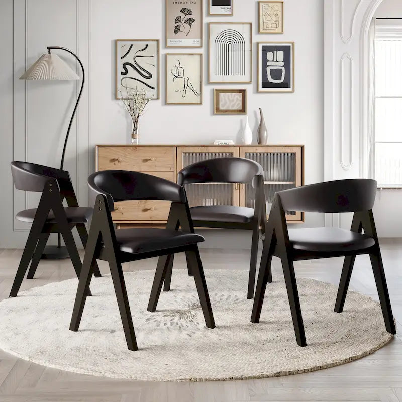 Chaises de salle à manger transitionnelles en V (lot de 4)
