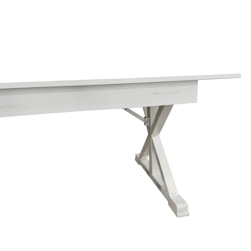 Table à manger pliante rectangulaire en pin massif antique et rustique de 2,1 m x 1,2 m