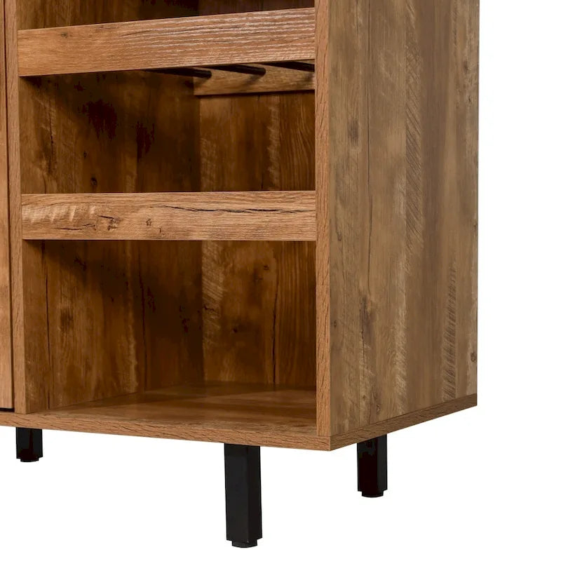 Meuble d'appoint et meuble bar avec rangements ouverts et fermés