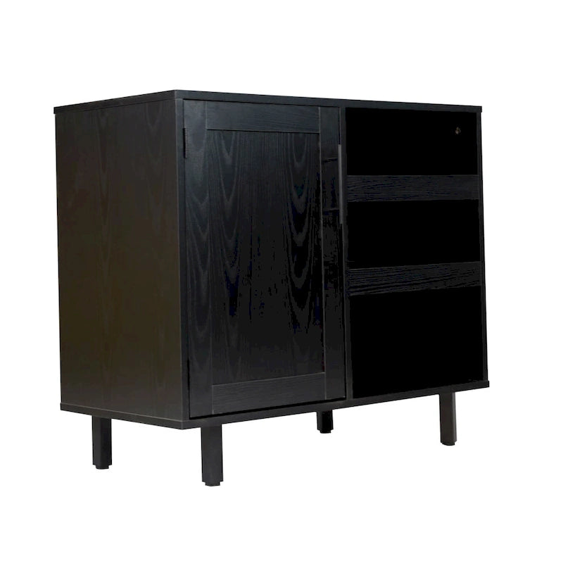 Meuble d'appoint et meuble bar avec rangements ouverts et fermés