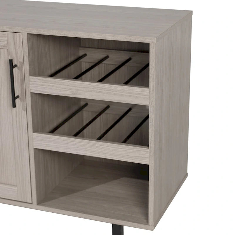 Meuble d'appoint et meuble bar avec rangements ouverts et fermés