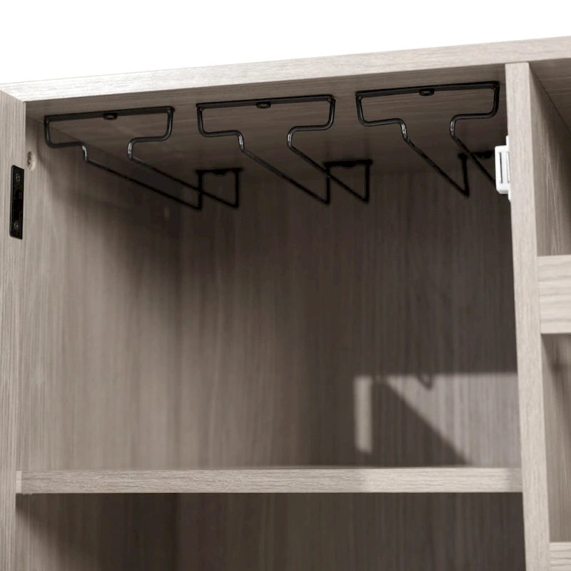 Meuble d'appoint et meuble bar avec rangements ouverts et fermés