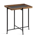 Table d'appoint en bois et fer - 19.75x13.5x23.25
