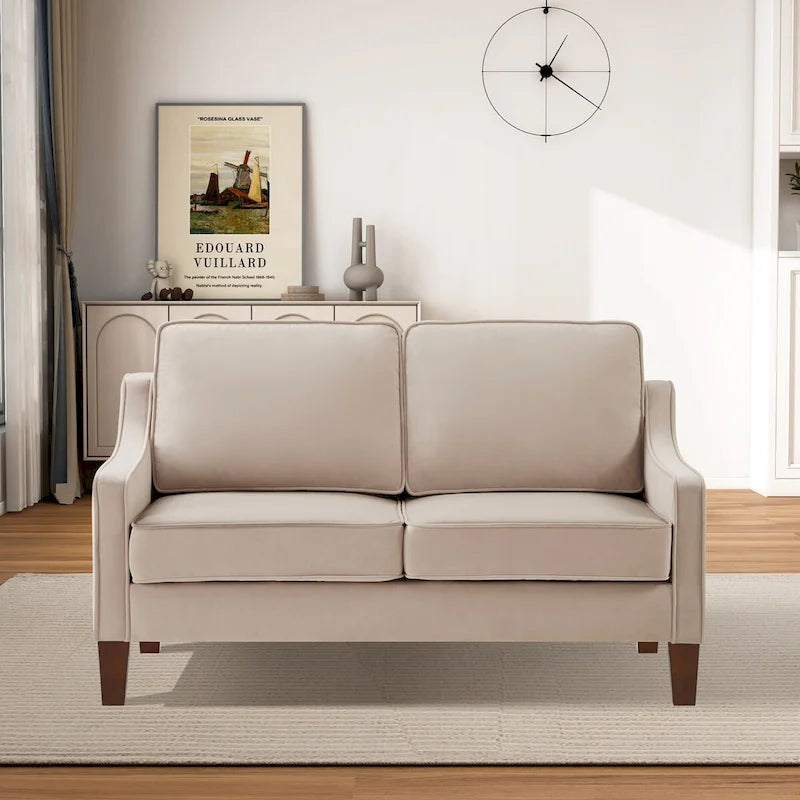 Causeuse 2 places en velours moderne pour salon