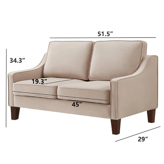 Causeuse 2 places en velours moderne pour salon