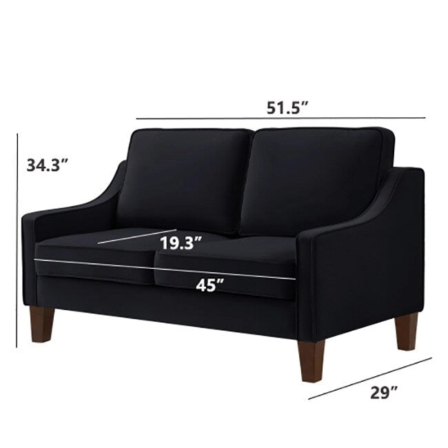 Causeuse 2 places en velours moderne pour salon