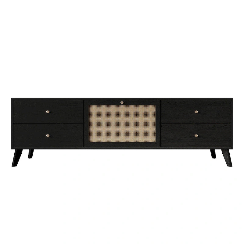 Meuble TV console moderne du milieu du siècle, noir