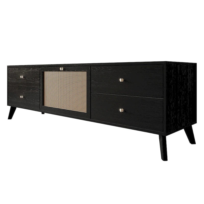 Meuble TV console moderne du milieu du siècle, noir