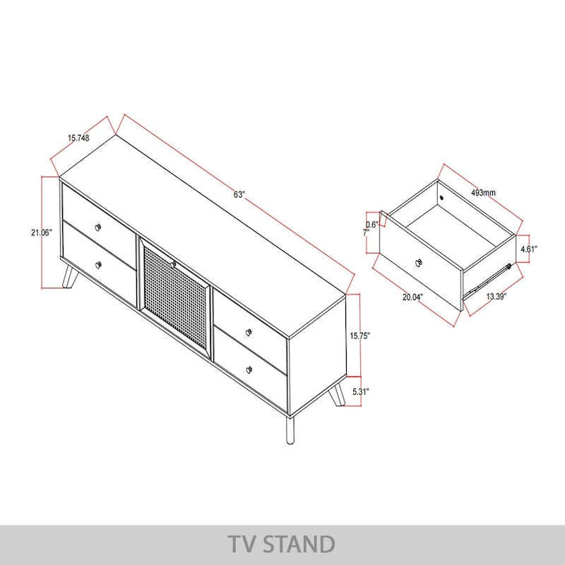 Meuble TV console moderne du milieu du siècle, noir