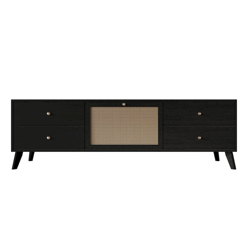 Meuble TV console moderne du milieu du siècle, noir