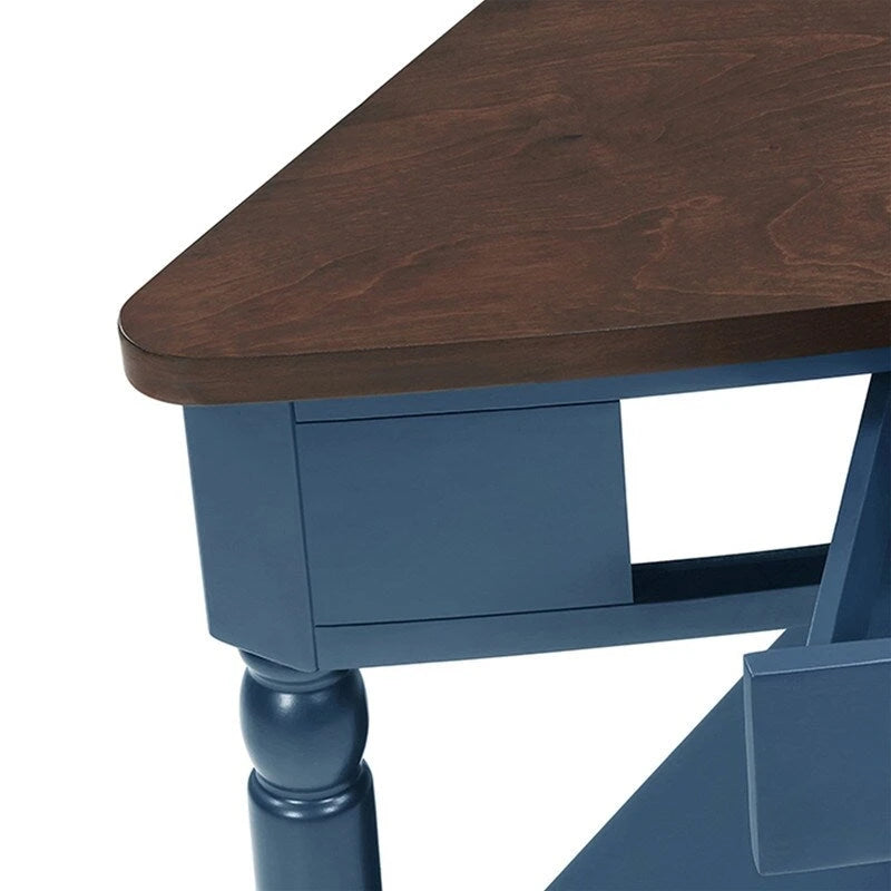 Table d'appoint d'angle triangulaire en bois pour petit salon
