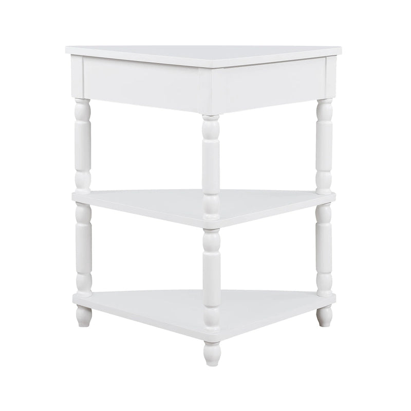 Table d'appoint d'angle triangulaire en bois pour petit salon