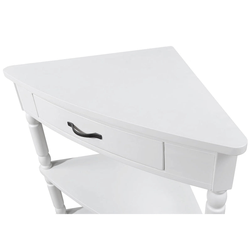 Table d'appoint d'angle triangulaire en bois pour petit salon