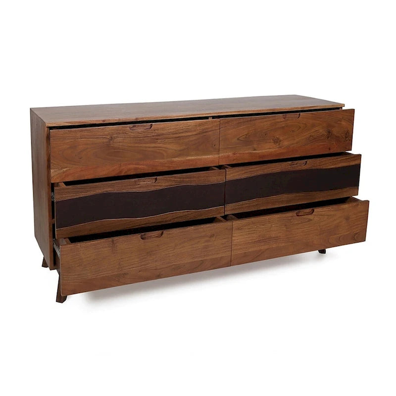 Buffet à six tiroirs 59x16.5x31, Tables de chevet en bois